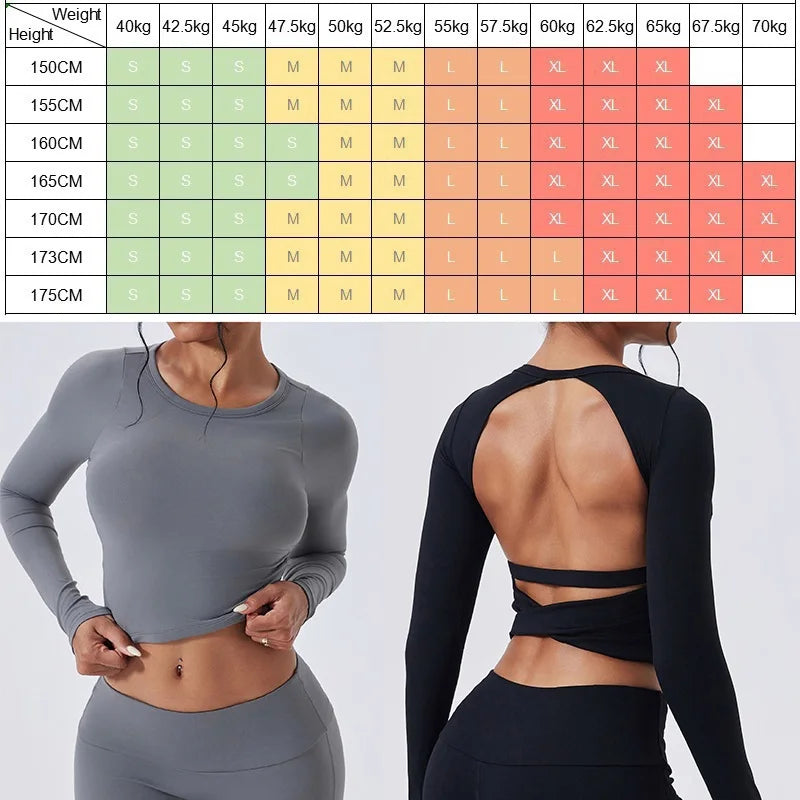 Cloud Hide SEXY Back Grey Yoga Shirts for Women Long Sleeve Pilates Blouse Sports Gym Fitness Top Running T-Shirt Workout Shirt - Kimlud