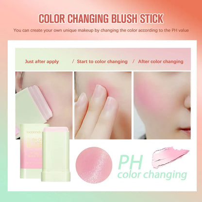 PH Tinted Moisture Stick Blush Stick Natural Cheek Face Rouge Blusher Lasting High Color Rendering Brightening Skin Waterproof