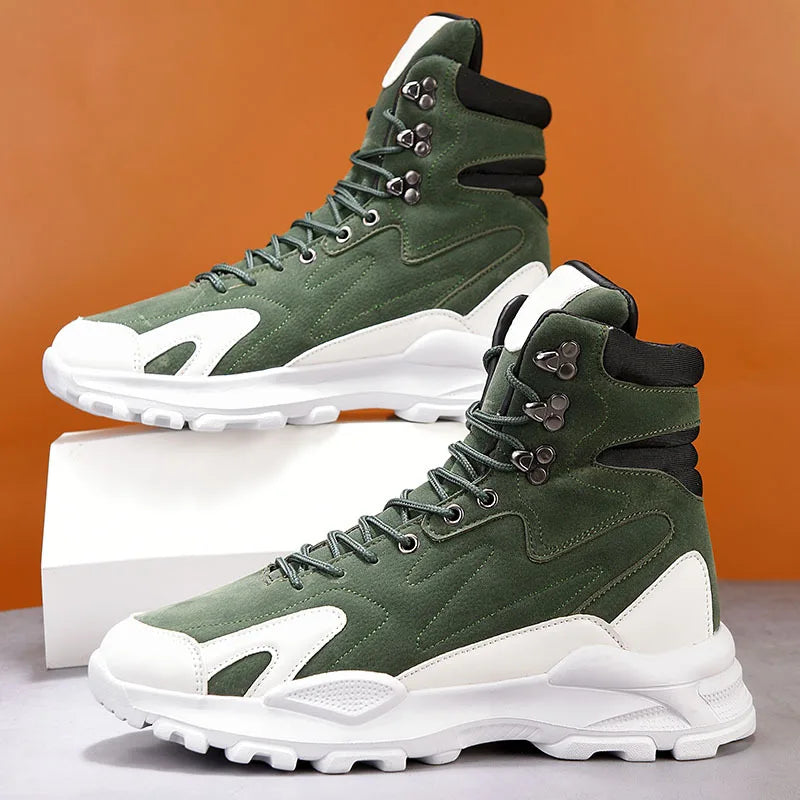 Fashion Men's Boots Comfortable Men Casual Shoes Breathable High Top Sneakers for Outdoor Non Slip Ankle Boots Platform Sneakers