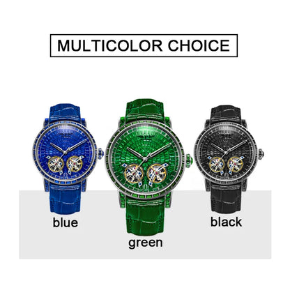 Mechanical Watch Men PINDU Design Top Luxury Double Flying Wheel Watch Sapphire Glass Waterproof Diamond Watch Leather...