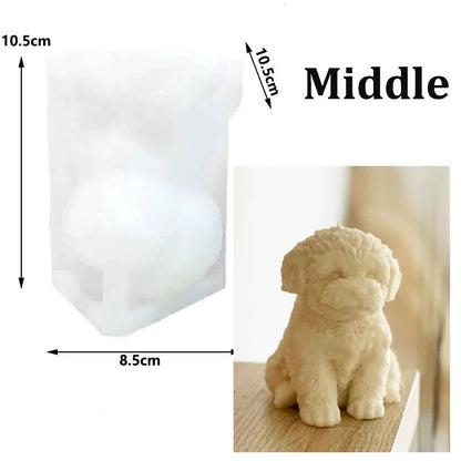 Teddy Dog Candle Mold Cute Animal Pet Puppy Dog Handmade Aromatherapy Plaster Soap Silicone Mould DIY Home Decoration Tools - Kimlud
