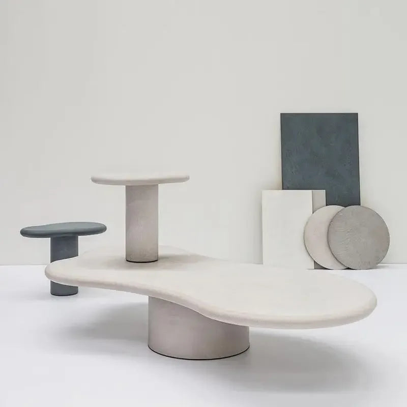 Nordic Wind Wood Art Coffee Table Aesthetic Living Room Cloud Shaped Tea Table 100/120/140/160cm Large Stolik Kawowy Furniture - Kimlud