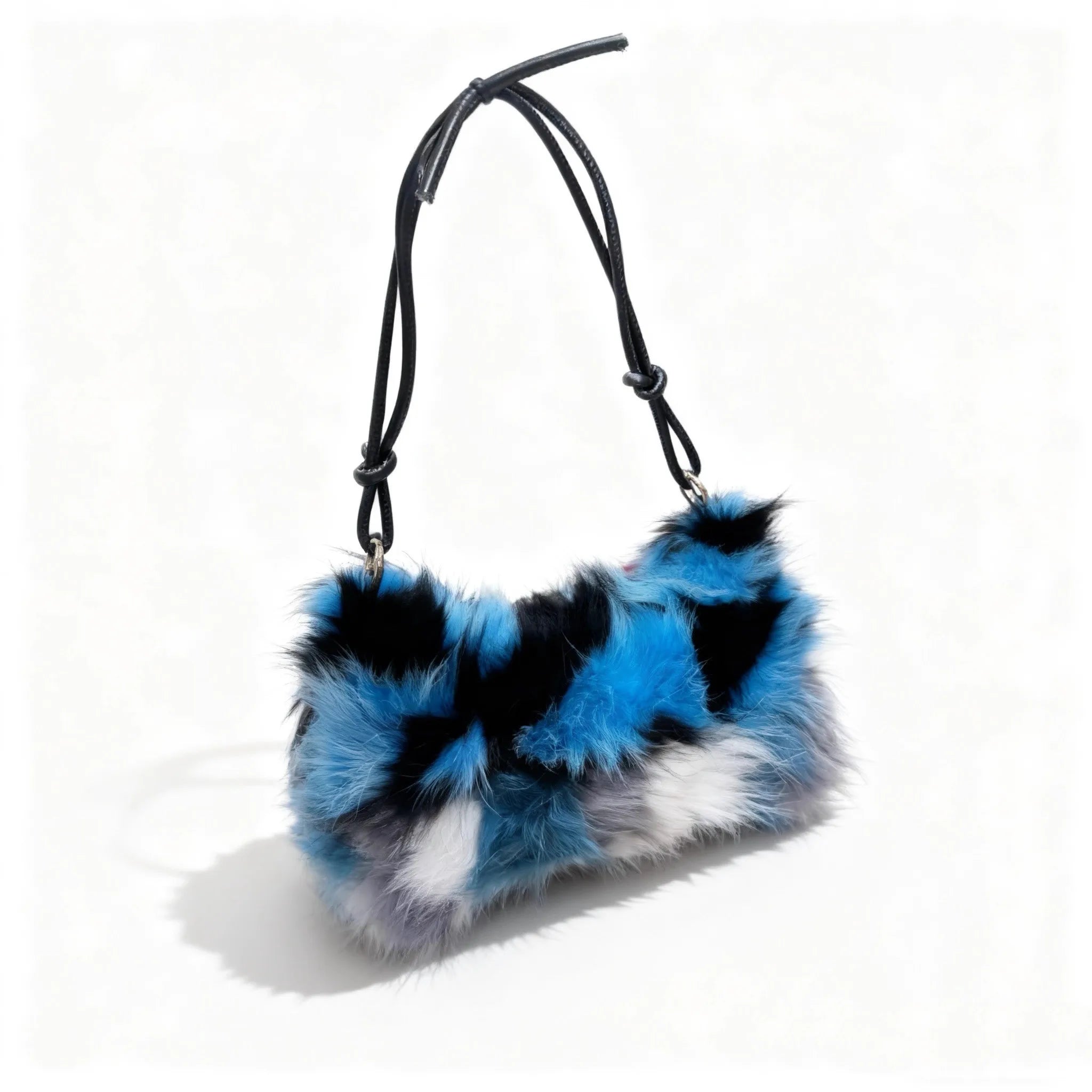 Winter Fox Fur Bag Women's  Bag Fashion  Handbag Ladies Bags Purses Women Shoulder Bag Real Silver Fox Fur Messenger Bags