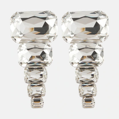 Luxury Square Crystal Jewelry Sets Women Party Accessories 2024 Fashion Show Exaggerate Bridal Necklace Earrings Set Gifts