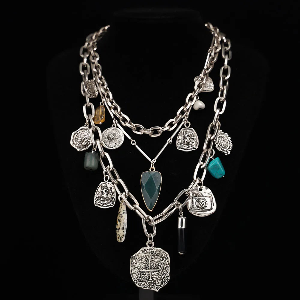 Unique Irregular Shape Pendants And Multi-Layered Designs In European And American Style Necklaces For Women's Banquets...