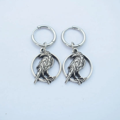 Norse viking bird celtics raven earring