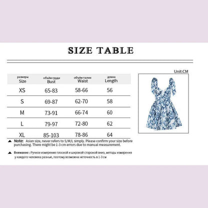 Vintage Blue Print Bow Lace-up Sling Dress For Women High Waist Pleated A-line Mini Dresses Summer New Vocation Lady Vestidos