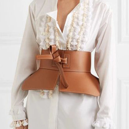 New Style Knot Wide Waistband Lace Up Bowknot Belt For Women Skirt Fashionable Decoration Tie Up Waist Versatile Accessory Belt