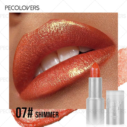 1pc Sparkling Pearlescent Lipstick, Long-Lasting, Shimmering Glitter Finish, Ideal for Music Festivals & All Skin Types...