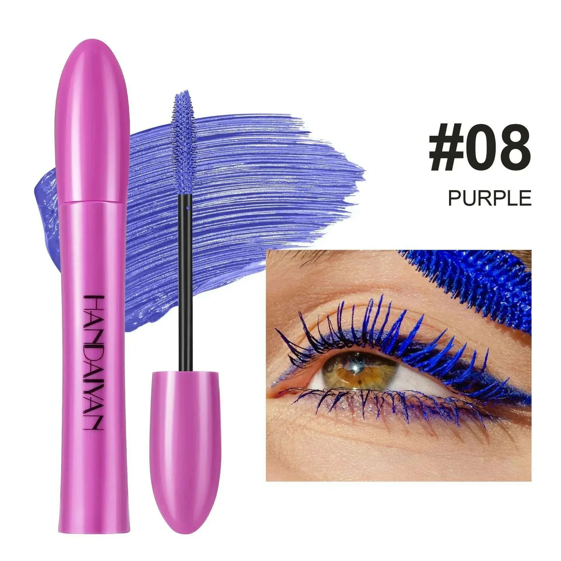 5D Colorful Silk Mascara Blue Red Black Cream Length Waterproof and Non-caking Colored Thickening Lengthening Curling Mascara