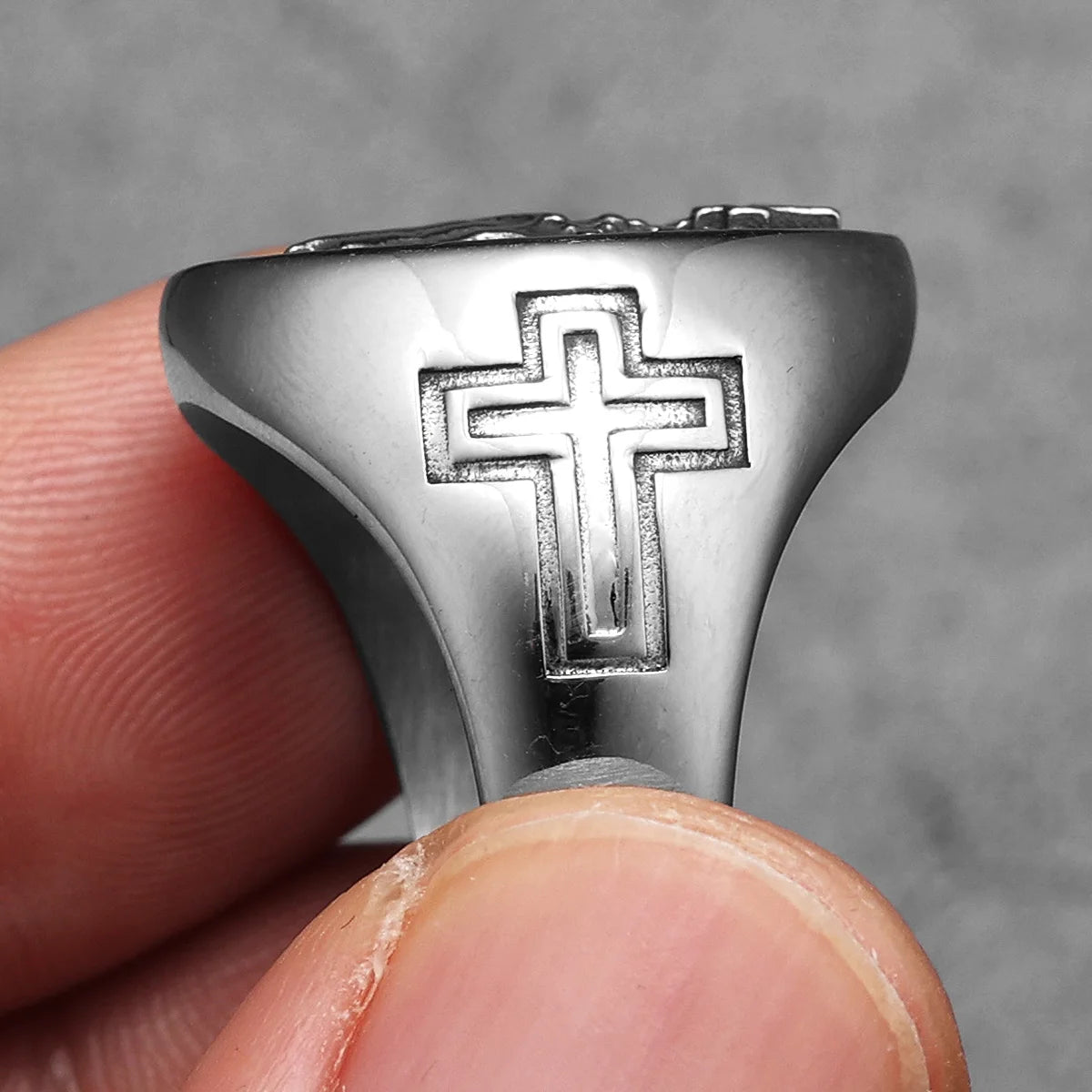 Pray Hand Cross Stainless Steel Men Rings Punk New In For Male Women Fashion Jewelry Creativity Gift Wholesale Dropshiping