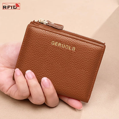 GERUOLA Wo's RFID Blocking Wallet - Slim Lightweight 2-in-1 Zippered Card Holder & Coin Purse, Foldable Compact Design...