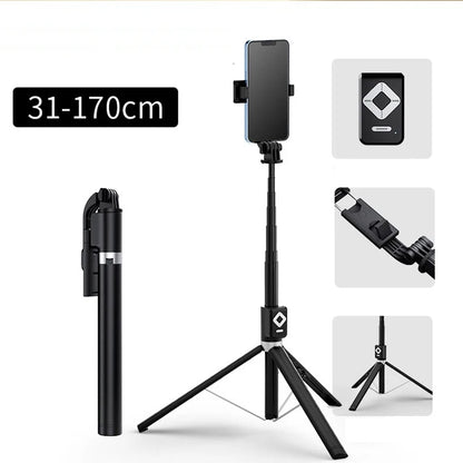 1.7m Extendable live Tripod Selfie Stick Support LED Ring Dual light mirror Stand 4 in 1 Phone Mount for iPhone X 8 11 Android