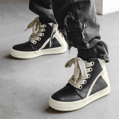 Men High Top Boots Autumn Winter Men's Shoes Street Trend Retro Motorcycle Boots Versatile Sports Casual Board Shoes