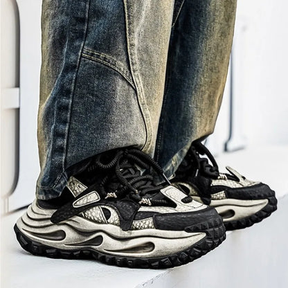2026 Casual Men's Platform Sneakers Fashion Thick-soled Man's Shoes Designer High-end Cushioning Jogging Shoes Zapatillas Hombre