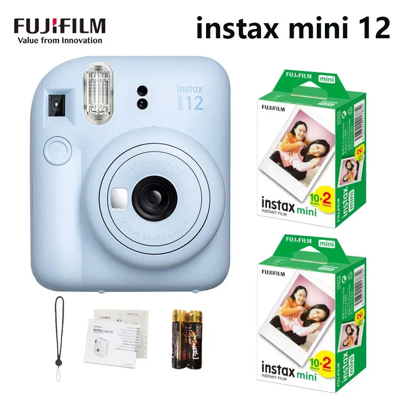 Genuine Fujifilm Instax Mini 12 Instant Camera With 20 Sheets Mini Film Paper Camera Shoulder Strap Bag Accessories Gift Suit - Kimlud
