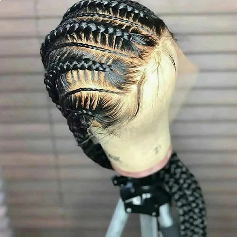 Real Full Lace Wigs Human Hair for Braided Wigs Knotless Braids Straight HD Full Lace Frontal Wig Braid Wigs Preplucked...
