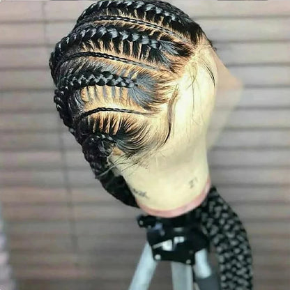 Real Full Lace Wigs Human Hair for Braided Wigs Knotless Braids Straight HD Full Lace Frontal Wig Braid Wigs Preplucked...