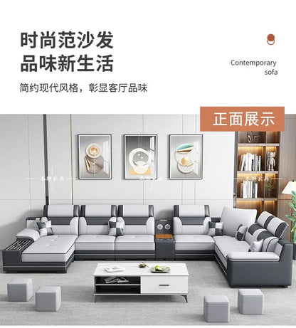 Fabric sofa modern simple living room combination large and small apartment furniture cat scratching skin leave-in technology cl