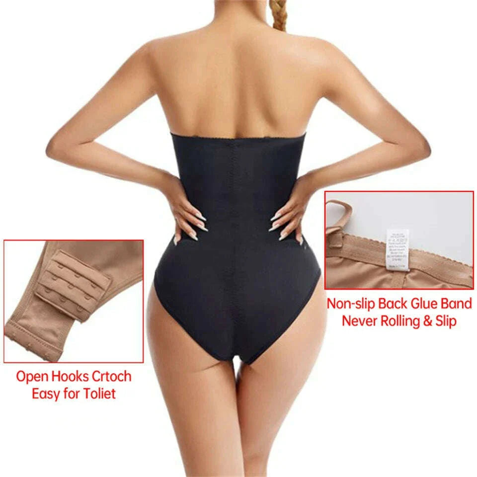 Wechery Women's Bodysuit Slimming Body Shaper Tummy Control Shapewear Detachable Shoulder Strap Female Underwear