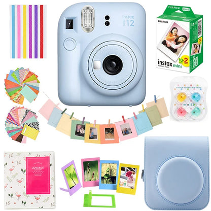 Genuine Fujifilm Instax Mini 12 Instant Camera With 20 Sheets Mini Film Paper Camera Shoulder Strap Bag Accessories Gift Suit - Kimlud