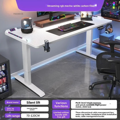 Height-adjustable Electric Computer Desk Office Furniture Bedroom Desktop Gaming E-sports Table Modern Home Office Study Desks Z - Kimlud