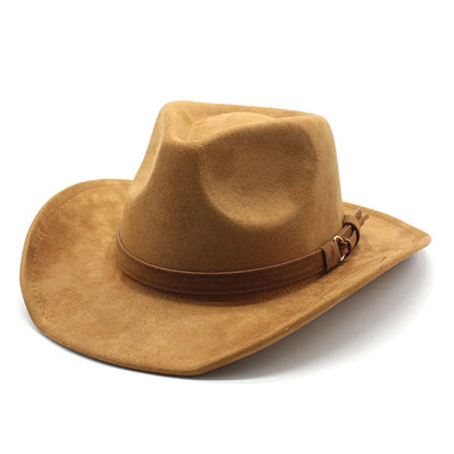 Women Men Felt Cowgirl Hats Vintage Soft Wide Brim Western Hat with Belt for Party | Kimlud Mid Range Rug