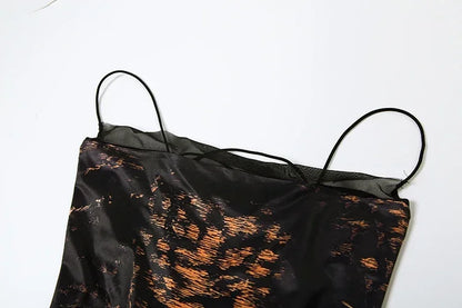 Maxi Dress Women Leopard Panelled Draped Backless Lace Up Sheath Long Robe Female Classic Party Club Vestidos