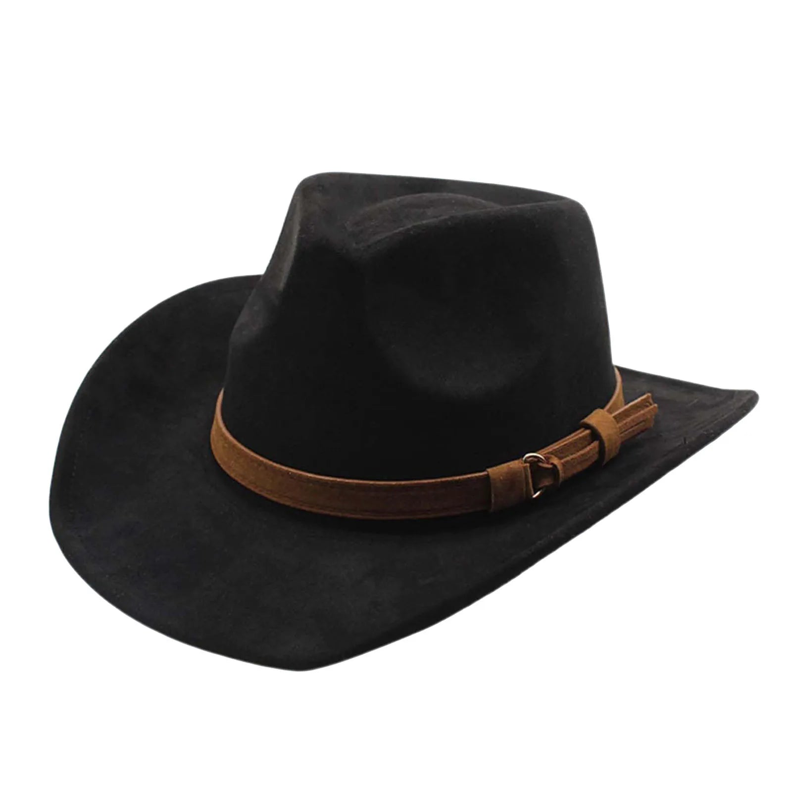 Women Men Felt Cowgirl Hats Vintage Soft Wide Brim Western Hat with Belt for Party | Kimlud Mid Range Rug