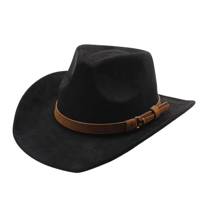 Women Men Felt Cowgirl Hats Vintage Soft Wide Brim Western Hat with Belt for Party | Kimlud Mid Range Rug