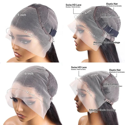Honey Blonde #27 Body Wave Human Hair Wigs 13x6 13x4 Lace Front Wig HD Transparent Lace Frontal Pre Plucked Long Hair...