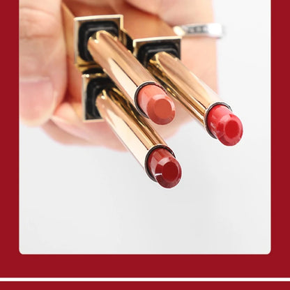 6 Colors Thin Tube Small Gold Bar Make Up Lip Stick Long Lasting Moisture Cosmetic Lipstick Lips Makeup Lipstick Cosmetics Batom