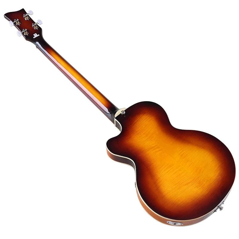 Sunburst 4 Strings Violin Bass Guitar 41 Inch Violin Guitarra Flame Maple Body High Gloss Finish | Kimlud Professional...