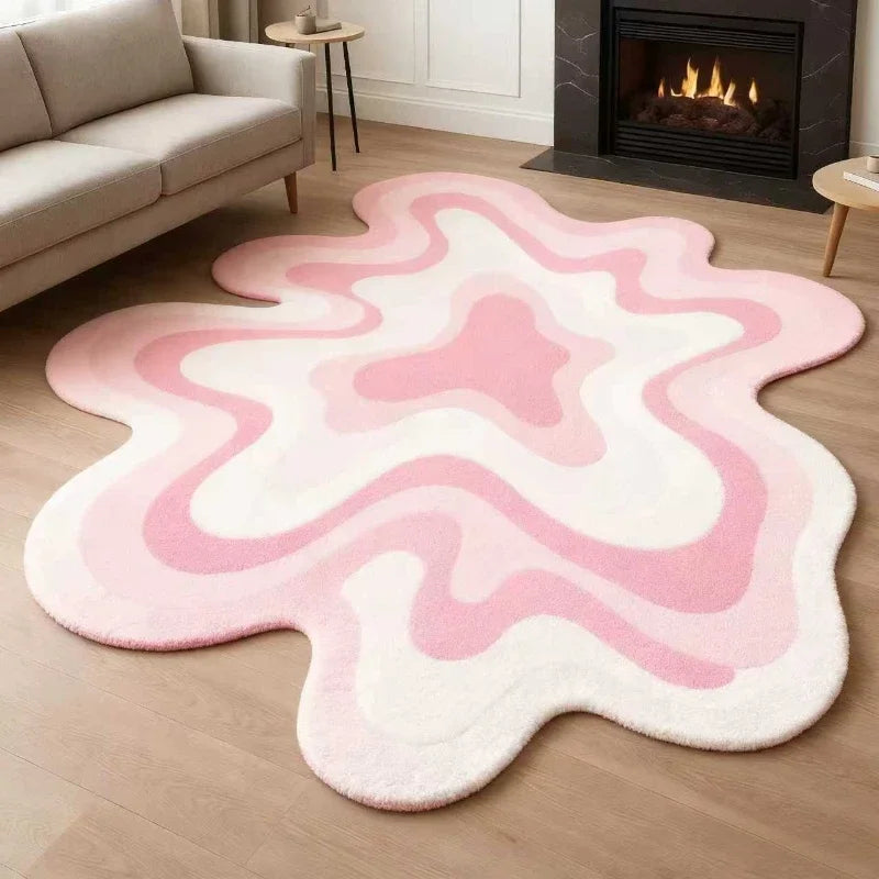 VIKAMA Dopamine Abstract Plush Rug Soft And Comfortable Irregular Shaped Rug For Living Rooms And Bedrooms Home Decoration - Kimlud