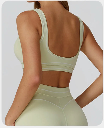 Breathable Yoga Bra Color Contrast Sports Bra Shockproof Gym Fitness Underwear High Strength Workout Top Female Sports...