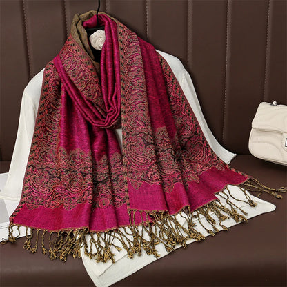 Luxury Brand Autumn Cashmere Pashmina Shawl Lady Wrap Warm Winter Scarves Design Print Female Foulard Cotton Stoles...