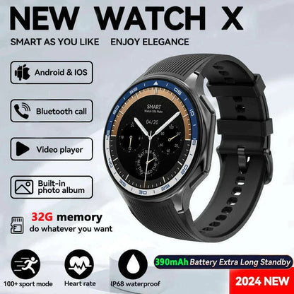 2025 New For Man DT Watch X Smart Watch Men 32GB Memory AMOLED HD Screen Bluetooth Call NFC Heart rate waterproof SmartWatch