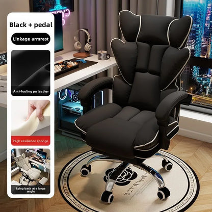 Lift Backrest Computer Chair Comfortable Sedentary Desk Sofa Chair for Boys Gaming Home Office Living Room Bedroom