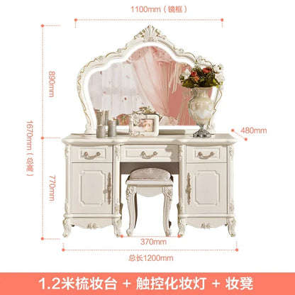 European Luxury Vanity Table Girls Wooden White Tall Vanity Table Makeup Nordic Penteadeira De Maquiagem Bedroom...