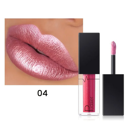 Glitter Pearl Lip Gloss Lipstick, Hydrating, High Pigment, Smudge-proof, Waterproof and Sweat-resistant, Perfect Christmas Gift