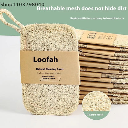 6-Pack Natural Loofah Sponge For Dishes, Pots, And Oil Stain Cleaning – Kitchen Scrub Pad