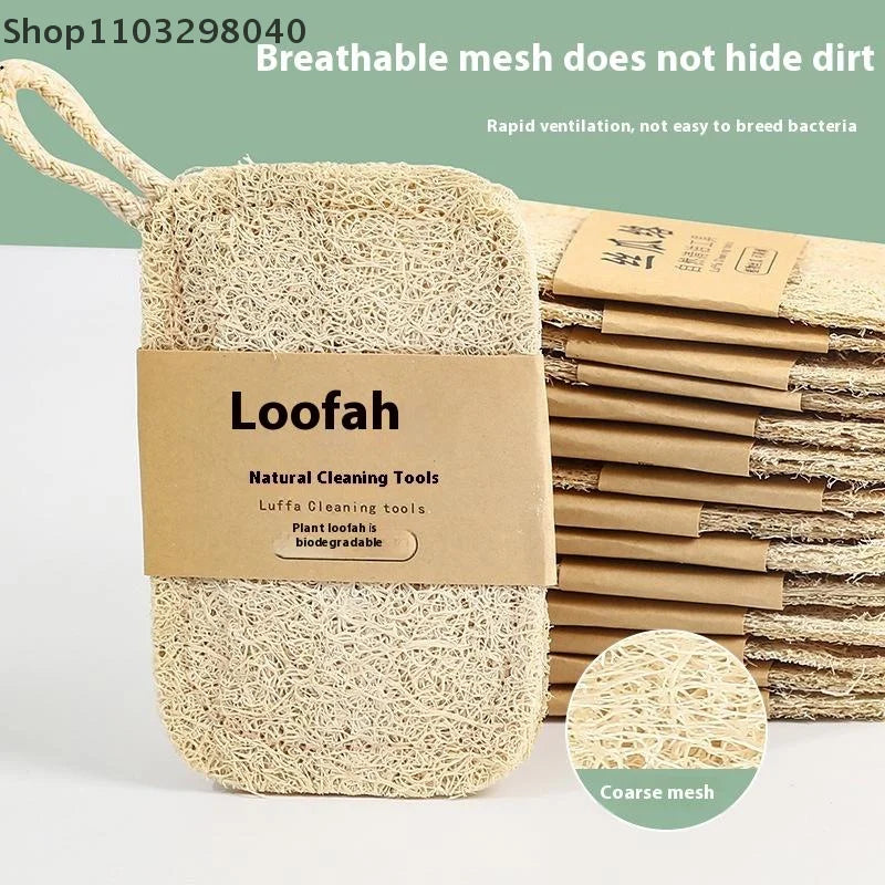6-Pack Natural Loofah Sponge For Dishes, Pots, And Oil Stain Cleaning – Kitchen Scrub Pad