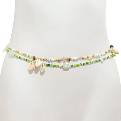 Salircon Bohemia Hand-woven Beaded Waist Beads Women's Fashion Irregular Stone Belly Chain Sexy Body Chain Jewelry Gift - Kimlud