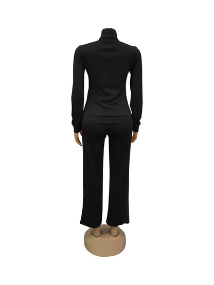 TW521 Women's Sports Casual Fashion Two-piece Striped Splicing Set | Kimlud Mid Range Pants