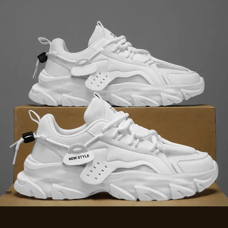 Men's Breathable Thick Soled Casual Sneakers Outdoor Running Footwears Four SeasonsTennis Male Soft Soles Comfort Footwears