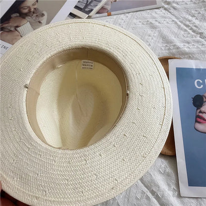 Men's Panama Hat Simple Unisex Five-point Straw Summer Travel Holiday Sun Hat Retro Hat gorras para hombres