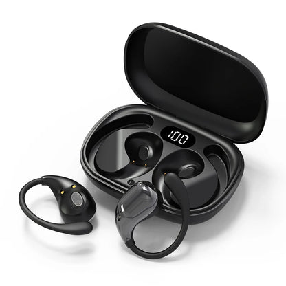 Bluetooth 5.4 Ear Hook Headphones TWS Wireless Earphones HiFi Stereo Waterproof Headsets LED Display Long Standby Touch Earbuds - Kimlud