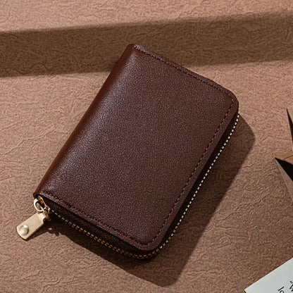 1pc Organ Card Bag Korean Edition Portable Women's Short Bank Card Cover Business Card Clip Zipper Vertical Handheld Bag - Kimlud
