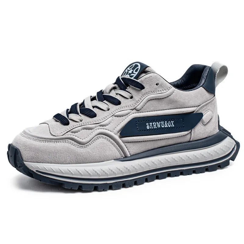Color-Block Dad Shoes Men's Spring Autumn New Style Thick Bottom Sports Shoes Casual Running Shoes Low Cut Breathable Mesh - Kimlud