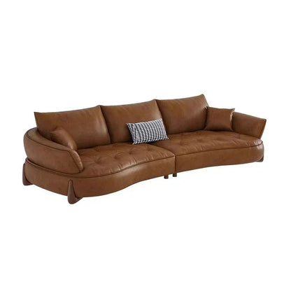 Wood Brown European Sofas Waterproof Armrest Luxury Floor Lounges Couch Puffs Nordic Designer Divani 2 Posti Unique Furniture - Kimlud